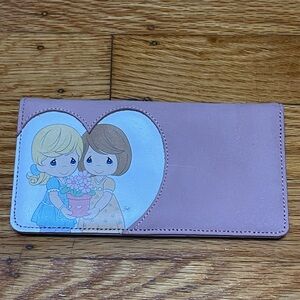 Precious Moments Pink Leather Wallet & Checkbook Cover